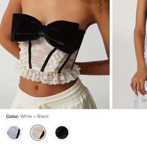 velvet bow corset top - urban outfitters
